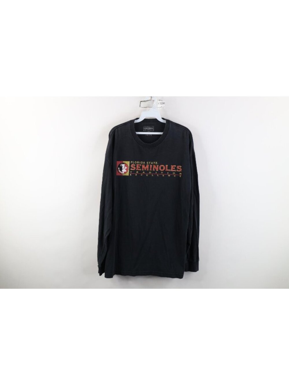 Vintage Mens Large Faded Florida State University Long Sleeve T-Shirt Black